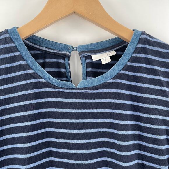 J.JILL Dress Size Small Denim Chambray Blue Jean Shift Shirttail Cotton Tencel - Picture 5 of 13